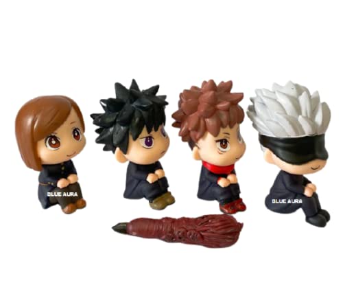 Image of Blue Aura Jujutsu Kaisen Action Figure with Sukuna Finger Figures Set of 4 (Jujutsu with Sukuna Finger)