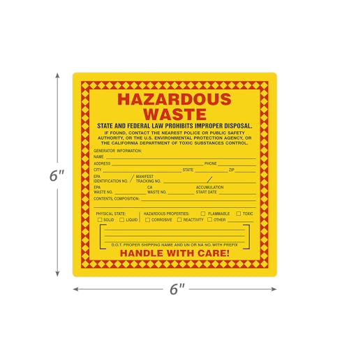 image for SmartSign (100-Pack) California Hazardous Waste Handle with Care Label