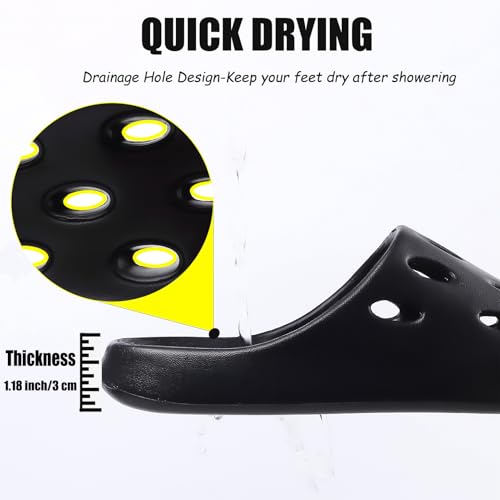 FINLEOO Shower Shoes for Women with Drain Holes Quick Drying Pool Slides Lightweight Beach Slide Sandals2