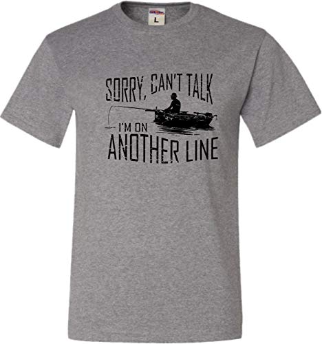 YM 10-12 Oxford Youth Sorry Can't Talk I'm On Another Line Fishing T-Shirt