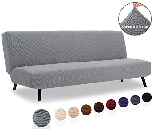 TIANSHU Armless Sofa Cover, Stretch Sofa Bed Cover , Anti-Slip Protector for Couch Without
