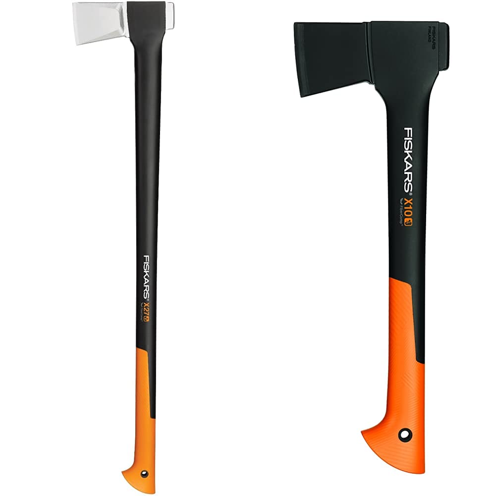 Fiskars Spaltaxt, Inklusive Klingen- und Transportschutz,: 96 cm, Antihaftbeschichtet & Universalaxt, Inklusive Klingen- und Transportschutz, 44 cm, Antihaftbeschichtet