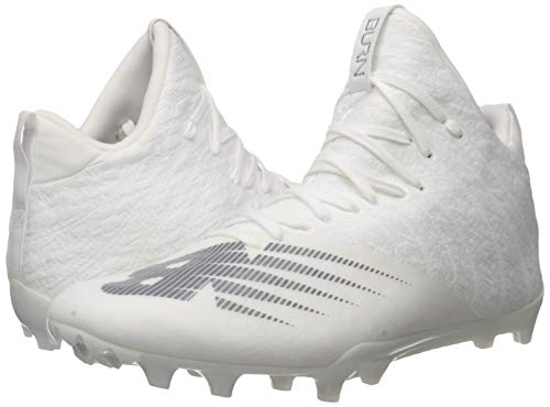New Balance Men's Burn X2 Mid-Cut Lacrosse Shoe, White/Grey, 14 M Us #TOP6
