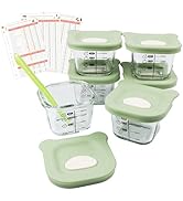 HELLO HIPPO Lots de 6 Petit Pots en verre Bébé 180ml - Idéaux pour Compotes, Purées et Fruits, H...