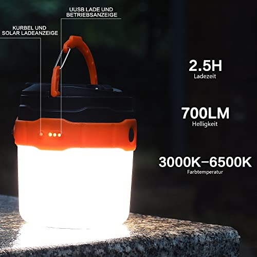Dynamo Handkurbel Elektronische Camping Laterne Solar LED Taschenlampe,3000mAh Wiederaufladbare Batteriebetriebene Lampe… - Image 6