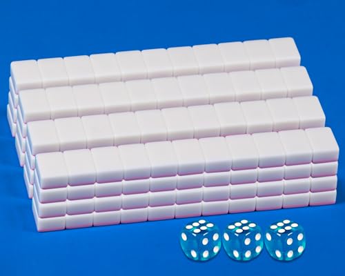 166 Fichas Mahjong en Blanco Rosa 1.2 pulgadas miniatura 6