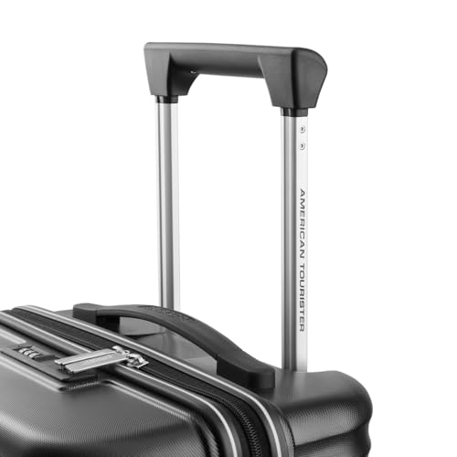 Image of American Tourister Travix | Cabin Trolley Bag (55 cm) | 360 8 Wheel Travel Luggage | Hard Case Polycarbonate Suitcase | Recessed Combination Lock | Black