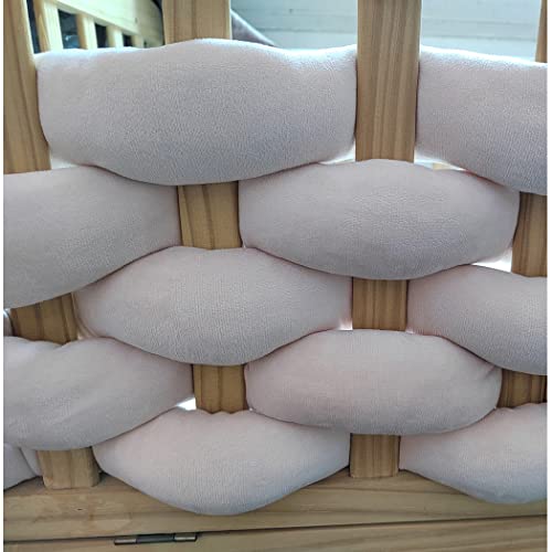 KWER Bettschlange Geflochten kopfschutz Bettumrandung Baumwolle Knotenkissen Bettrolle Stillkissen Zierkissen Bettkissen Sofakissen Für Schlafzimmer Wohnzimmer,Beige,5m Cover