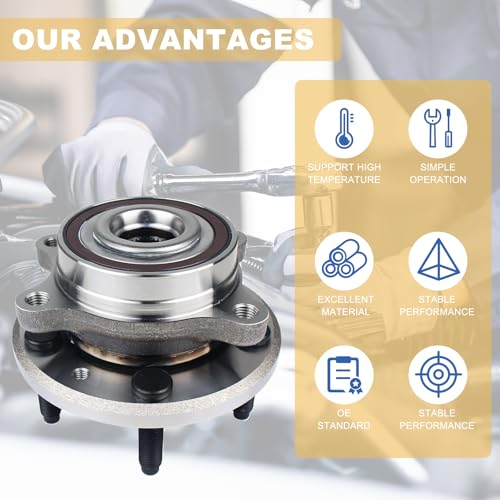 513275 Pair 2 Front/Rear Wheel Hub & Bearing Assembly for 2010-2019 Ford Taurus, 2011-2014 Edge, 2009-2018 Flex, 2009-2019 Lincoln MKS MKT MKX — view 2
