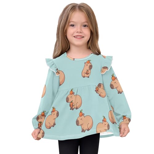 Toddler Girl Long Sleeve Shirt Ruffle Kids Blouse Tops Tee Shirt 18M-5T3