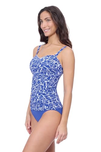 Profile by Gottex Womens Royal Blue E Cup Tankini Bathing Top with Underwire Foam Cups and Front Lining Swimwear Essential2