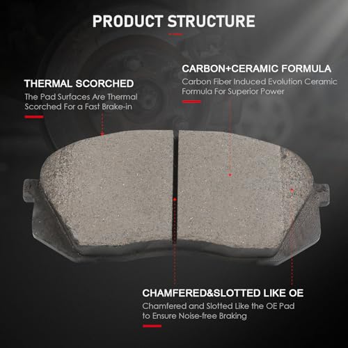 Image of cciyu D1826 Front Ceramic Disc Brake Pads Kit For Hyundai For Kona 2018-2021,For Sonata 2016-2019,For Kia For Optima 2016-2020,For Seltos 2021-2022