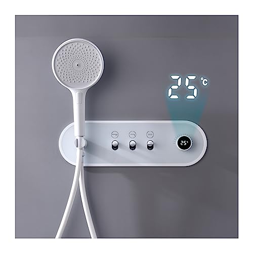 Ensemble de mitigeur de douche thermostatique noir et blanc avec affichage - 7