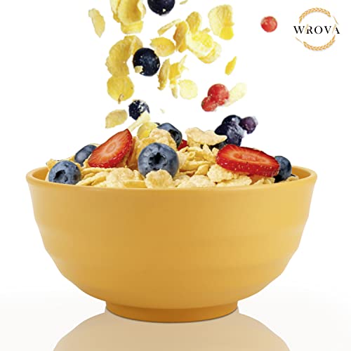 Wheat Straw Bowls Set 60 Oz Unbreakable Large Cereal Bowls Set Of 6 Microwave And Dishwasher Safe Bowls Big Bowls For Eating Bpa Free Eco Friendly Soup Bowl For Serving Oatmeal And Salad Yellow #TOP5