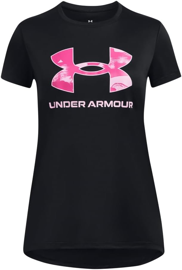 Under Armour Girls Tech Print Big Logo Short Sleeve Crew