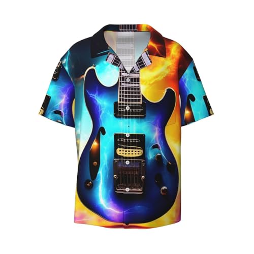 Chemise manches courtes guitare électrique homme cadeau idéal et original pour les passionnés