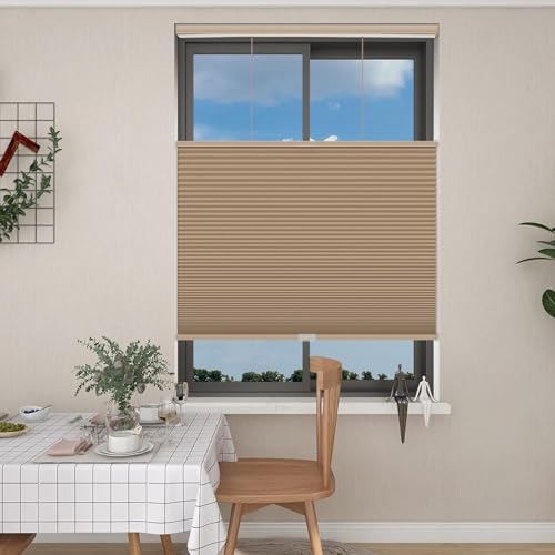 Changshade Top Down Bottom Up Shades,Blackout Cellular Shades Cordless,Top Down Bottom Up Cellular Shades,Honeycomb Blinds for Windows,Cellular Blinds Cordless,39Wide*72High,Light Brown by Changshade - Used condition - US$38.89