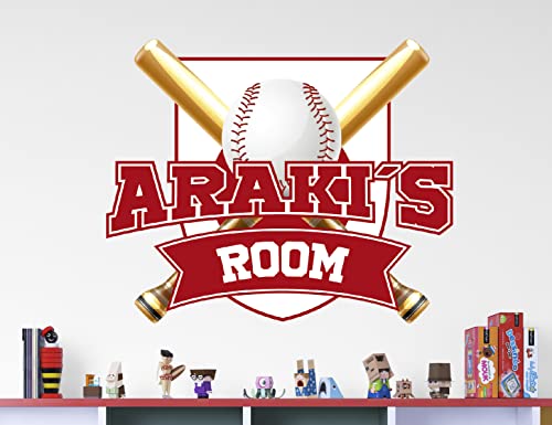 Baseball Wall Decals - Personalized Name Baseball Wall Art - For All Teams Choose The Colour - Baseball Stickers - Baseball Decor For Boys Room - Baseball Theme Wall Decor - Baseball Room Decor #TOP5