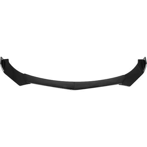 TOPINCN Front Bumper Lip, Universal Front Bumper Lip Body Kit ABS Side Skirts Lip Front Splitter Black Glossy Front Bumper Lip Splitter Body Kit Lightweight Front Body Shovel for Most Cars