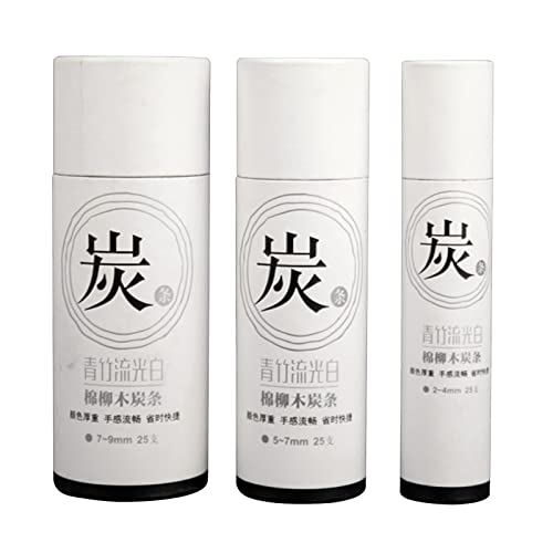 Rulbelok Artist Vine Charcoal Sticks Medium Black Sketch Charcoal Pencils For Kids Adults Drawing Sketching Fine Art 25pcs Sketch Charcoal Pencils For Drawing Sketching Fine Art Vine Charcoal