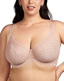 HSIA Minimizer Bra for Women - Plus Size Lace Bra Womans Full Coverage Bras Unlined Underwire Bra for Heavy Breast, Light Pink 38G