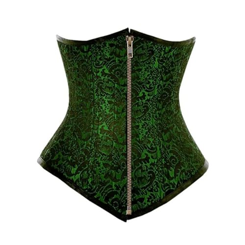 Bustier d'entraînement à la taille vert et noir à double baleines pour sublimer vos formes
