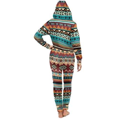 Aztec Onesie,Onesies Adult,Long-Sleeve Pjs,Hooded Jumpsuit,Unisex Onesie,Non-Set s-4xl3