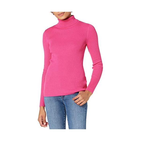 Amazon-Essentials-Womens-Slim-fit-Lightweight-Long-Sleeve-Turtleneck-Sweater Amazon Essentials Women's Slim-Fit Lightweight Long-Sleeve Turtleneck Sweater, Bright Pink, Small