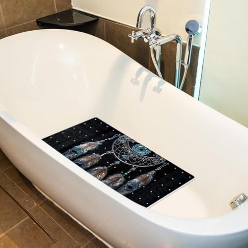 Tapis de bain filigrane séchage rapide en PVC avec ventouses