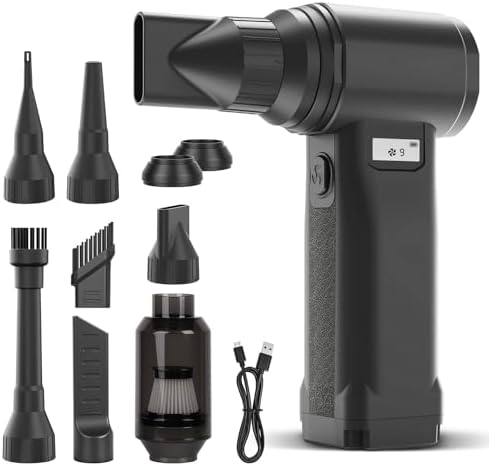 （19:00時点） 【家電批評ベストバイ受賞】エアダスター 電動ブロワー 洗車【史上爆風No.1】300000RPM超強力高速回転 10段階風量調整 20000mAHバッテリー ノズル9種類付 40MMブラシレスモーター BOLYDOOM 強力風速 電動エアダスター USB充電式 LEDライト 超軽量 小型 携帯便利 コードレス PC掃除/空気入れ/キーボード/家具/車内/エアコン/洗車用