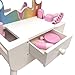 Teamson Kids Colorful Butterfly-Shaped Tabletop Vanity with LED-Illuminated Mirror and 6-pc. Accessory Set