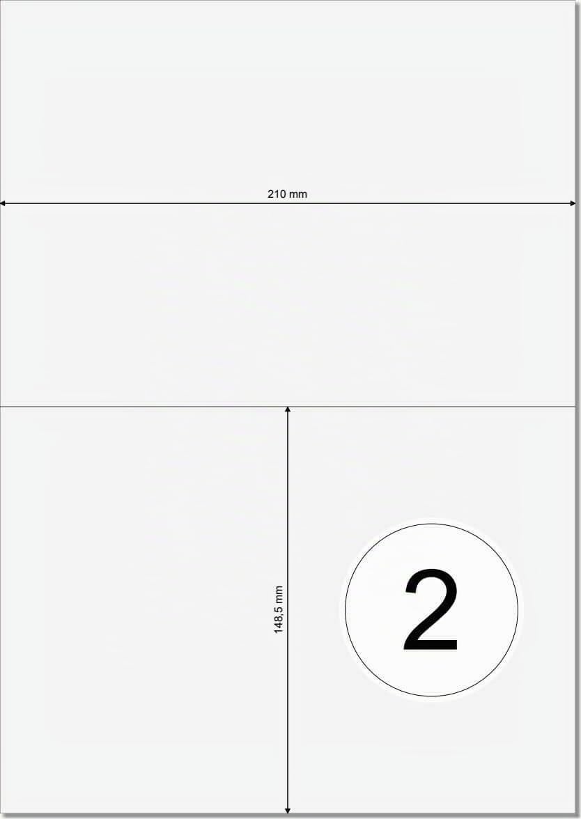 Printation Etichette per spedizione, 210 x 148 mm, 1000 etichette, autoadesive, 210 x 148 cm, colore bianco, 500 fogli DIN A4, Bigpack da 2 adesivi per indirizzi A5, etichette adesive, marchio