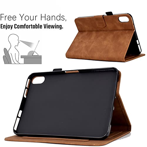Case for iPad (A16) 11th Generation 11 inch 2025, iPad 10th Generation 10.9 inch 2022，Embossed Flower PU Leather Stand Smart Cover with Auto Wake/Sleep Smart Shell with Pencil Holder, Brown by FUNUT - Used condition - Image 4