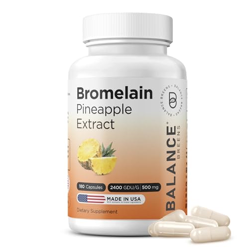 Balancebreens Bromelain 500mg Capsules – 2400 GDU Pineapple Extract Supplement