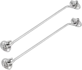 Uonlytech 2pcs Stainless Steel Hooks Swivel Hooks Cabin Door Hook Sliding Door Hook Brass Hooks for Hanging Brass Cabin Door Hook Cabin Hook Brass Cabin Hook to Rotate Door Lock Hook Lock