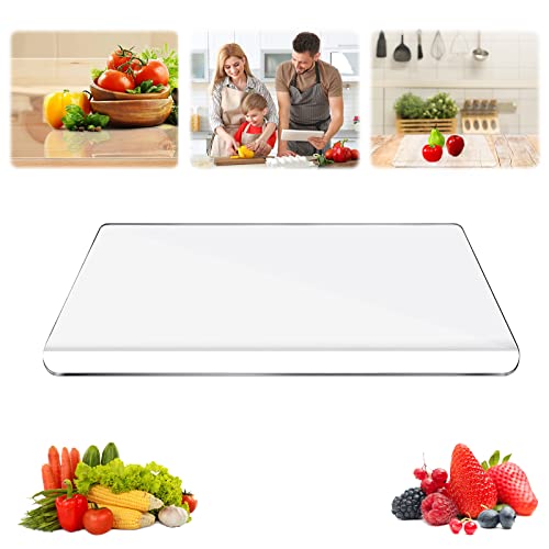 BigKing 45x60cm Tabla Cortar Cocina Plastico, Acrílica Transparente Protector Vitroceramica con Borde, Antideslizante Cubre Encimera Multifuncional para Cortar Frutas, Pan, Verduras