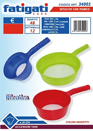 Fatigati Srl Setaccio Plastica C/Manico 20Cm 34002, Come Da Foto