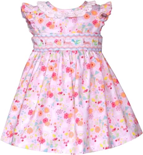 Bonnie Jean Girls Smocked Dresses (6, Garden Floral)