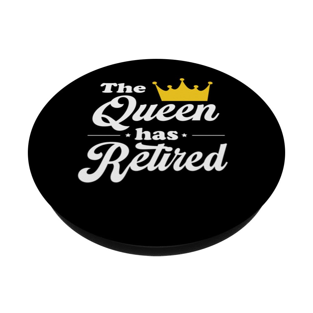 The Queen Has Retired Retirement PopSockets Swappable PopGrip, Black - Image 2