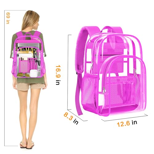 Image of PAMANO Clear Backpack, Heavy Duty Transparent Reinforced Bottom See Through for College, Travel Work Security