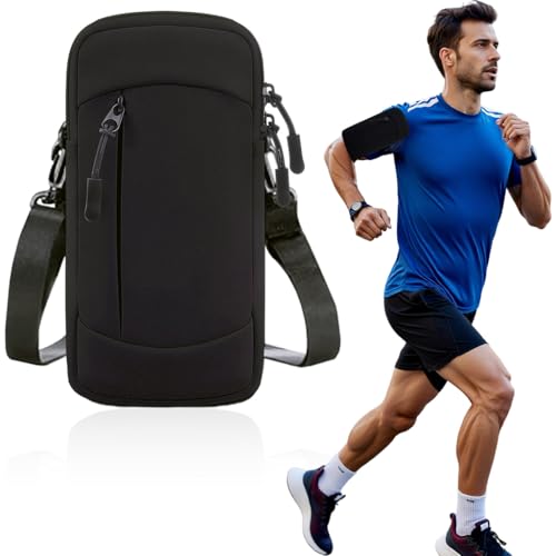 Image of Proberos 7 Inch Outdoor Running Arm Storage Bag with Adjustable Strap, Waterproof Fabric, and Lightweight Comfort for Sports and Fitness Activities, Running Accessories for Men