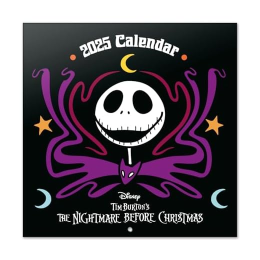 Calendario 2025 pared Disney Pesadilla Antes de Navidad - Calendario pared, Planificador mensual: Con espacio para anotar e Ilustraciones (30x30 cm)