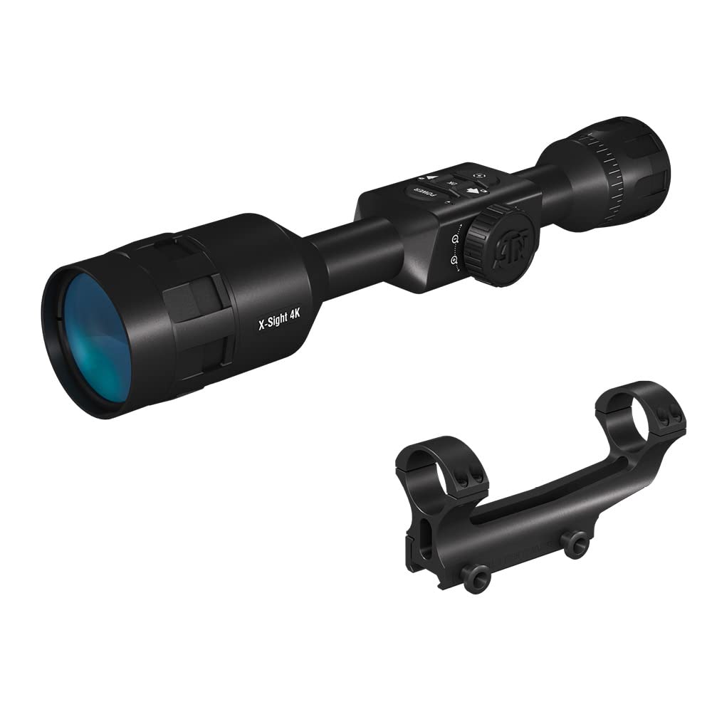 ATN X-Sight-4k Pro Day/Night vision scope & Quick Detach Mount for 30mm Scope Tube, Black