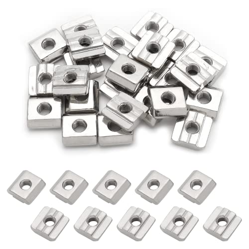 Qjaiune 25 tuercas en T deslizantes M6 en T 3030 de extrusión de aluminio, tuercas en T deslizantes M6 para impresora 3D, enrutador CNC, perfil de extrusión de aluminio serie 3030 con ranura de 8 mm