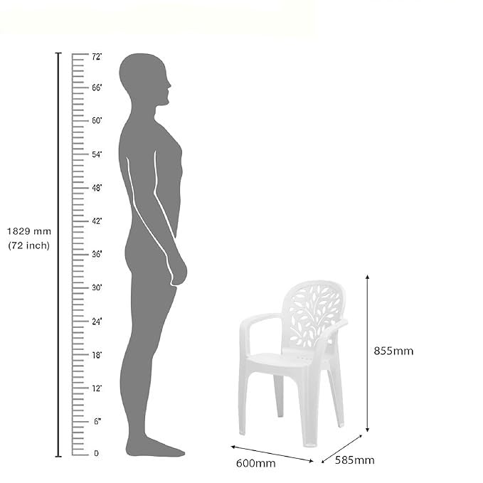 HomiQ Supreme Craft Plastic Chair | Arm Chair for Living Room, Home, Garden Indoor/Outdoor use(Colour: White, Set of 2) 4