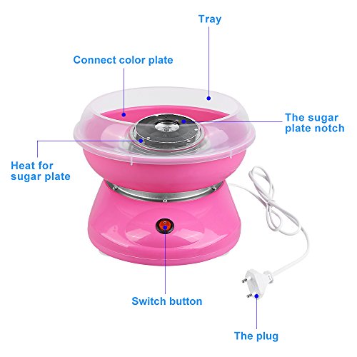 Macchina per zucchero filato, 500 W, colore: rosa