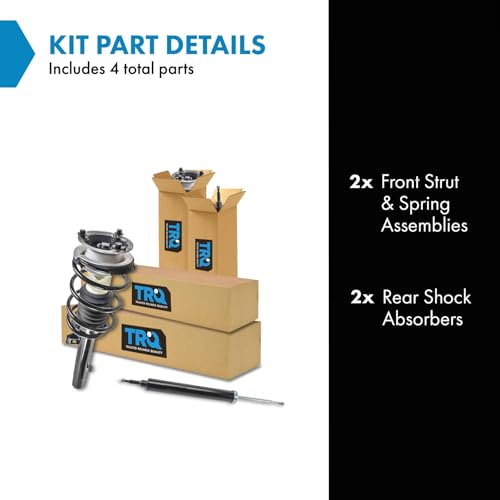Image of TRQ Front Complete Loaded Strut Spring Assembly Rear Shock Absorber Kit Set 4pc RWD Compatible with 2008-2012 BMW 128i 2008-2013 135i 2006 325i 2007-2013 328i 330i 2009-2011 335d 335i 2011 335is