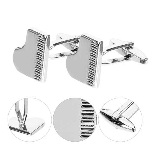 Gemelos de piano para hombre, 1 par de botones para camisa blanca miniatura 6