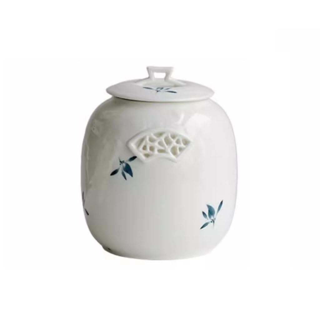 LYGSWDB Zuckerdose, handbemalte Phalaenopsis-Orchideen-Teedose, Keramik-Teelager, Haushalts-Pu'er-Tee-Vorratsdose, versiegeltes Glas, Teedose