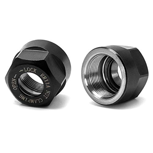 QWORK® 4Pcs ER11-A Type M14 Spannzangen, Spann Sechskantmuttern für CNC Fräsen Futterhalter Drehmaschine, Schwarz